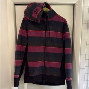 Lululemon Striped Zip Hoodie in Black & Berry